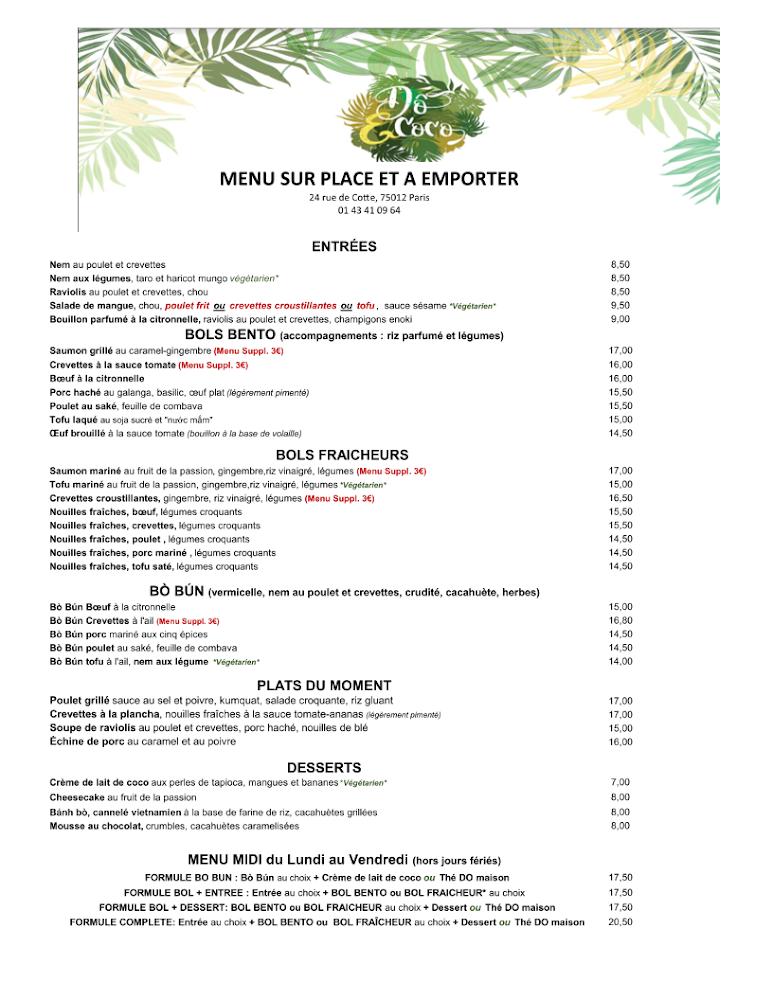 Restaurant Dô Et Coco - Menu Image 2